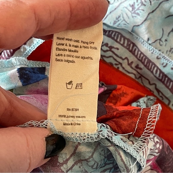 Johnny Was Oversized Flowy Tunic Watercolor Floral Silk Boho Chic Artsy Medium - Picture 8 of 8